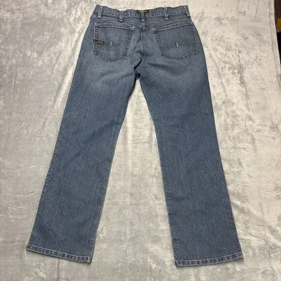 Ariat Jeans Mens 32x32 Blue Denim Rebar M4 Relaxed Boot Cut Denim Western Work - Picture 7 of 8